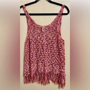 Buckle Day Trip Crochet Fringe Tank Top